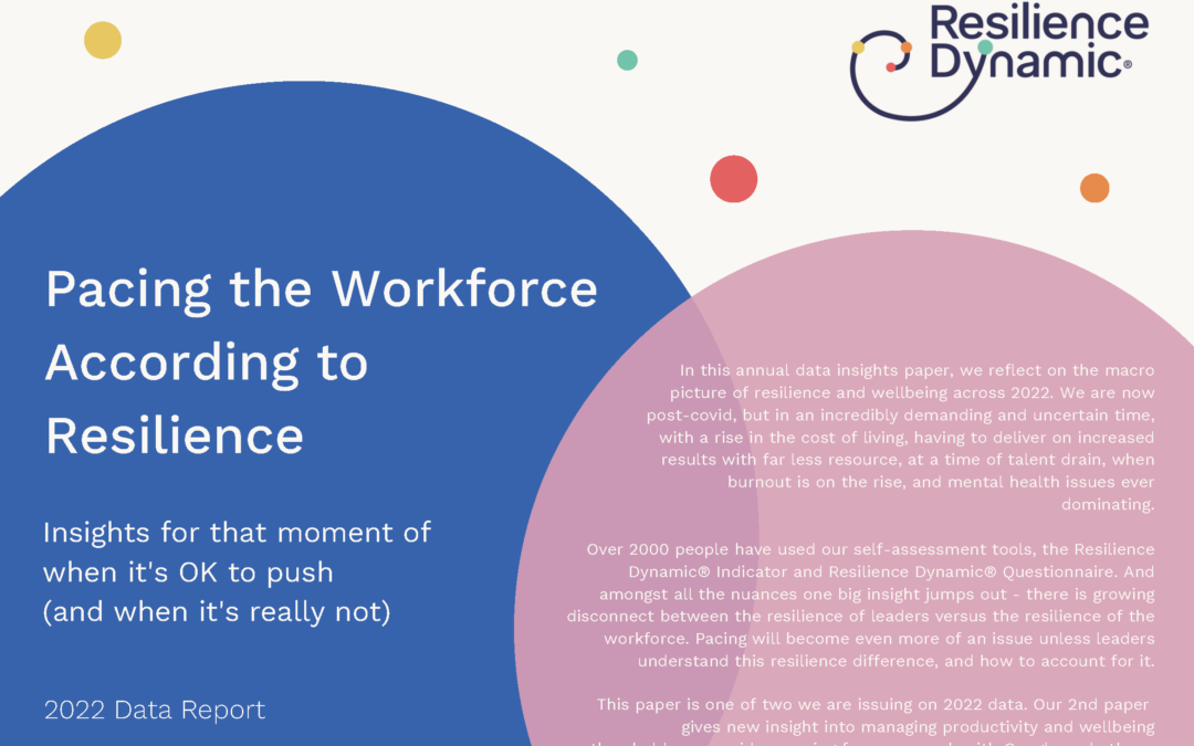 Resilient Organisation; Pacing the Workforce